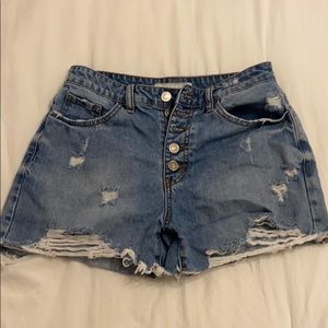 high waisted jean shorts